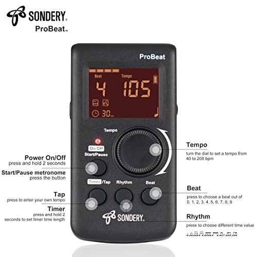 Sondery Digital Metronome With Timer And Vocal Counting - Image 2