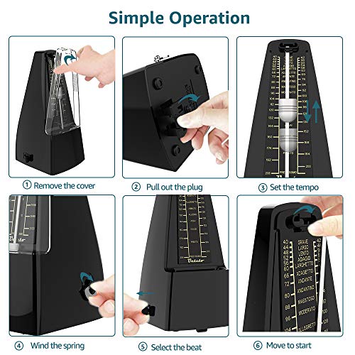 Ueteto Mechanical Metronome Black/Loud Sound - Image 4
