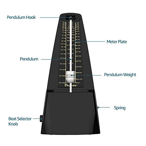 Ueteto Mechanical Metronome Black/Loud Sound - Image 5