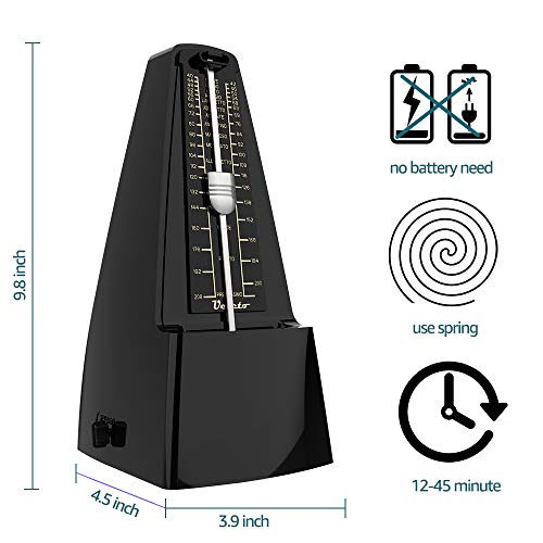 Ueteto Mechanical Metronome Black/Loud Sound - Image 2