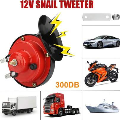 Train Horns For Trucks 300DB Loud Air Electric Snail Horn,12V Waterproof Horns Kit Super Loud For Trucks,Cars,Motorcycle,Bikes & Boats