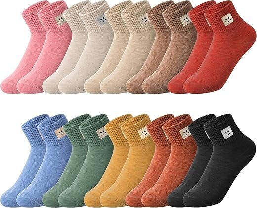 Eurzom 10 Pairs Elastic Ankle Cotton Socks
