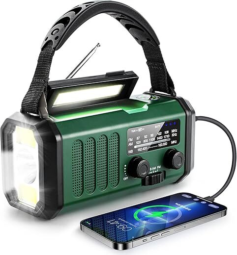 Leaton 10000mAh Emergency Crank Solar Radio