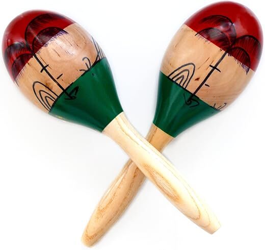 Happy Maracas 10inch Large Wood Rumba Shakers Set