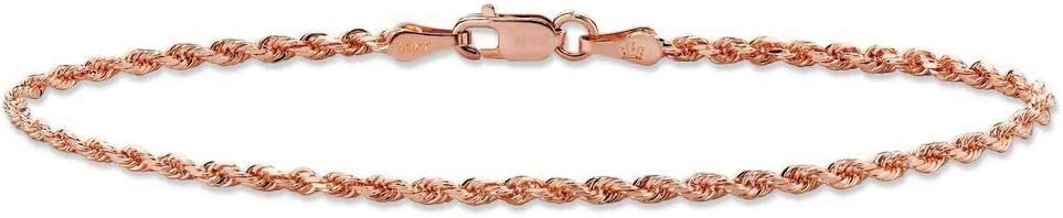 PORI JEWELERS Diamond Cut Rope Chain Anklet