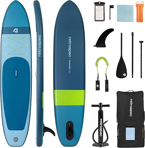 Retrospec 11′ Inflatable Stand Up Paddleboard Bundle
