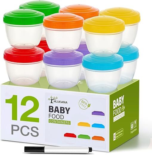 Hlukana 12 Pack Leakproof Baby Food Storage Containers