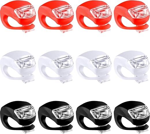Mudder 12 Pieces Bicycle LED Light Set