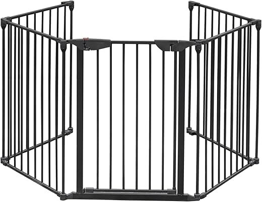 Bonnlo 120 Inches Wide Adjustable Baby Gate Fence