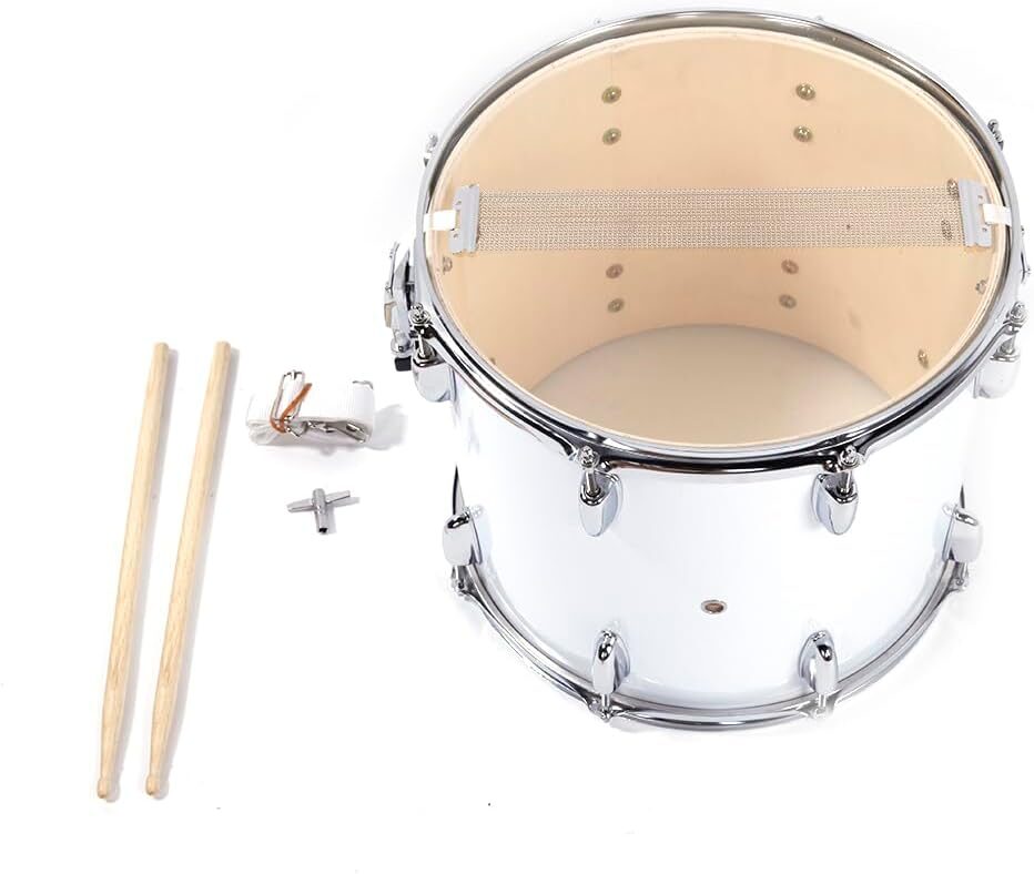 Ktaxon 14×10 Inches Marching Snare Drum, White