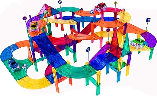 PicassoTiles 150 Piece Race Car Track Playset