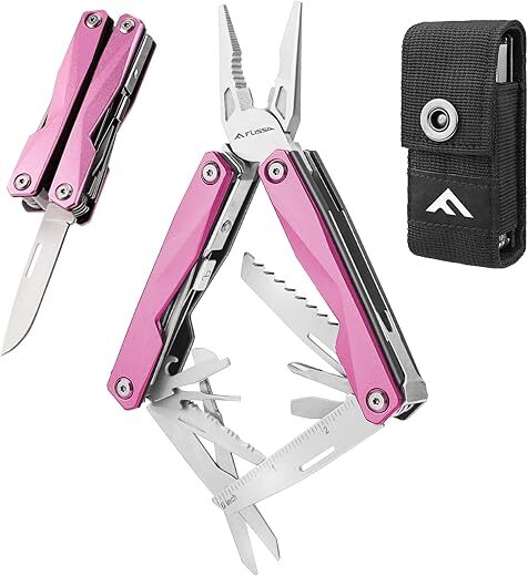 FLISSA 16-in-1 Pink Stainless Steel Multitool