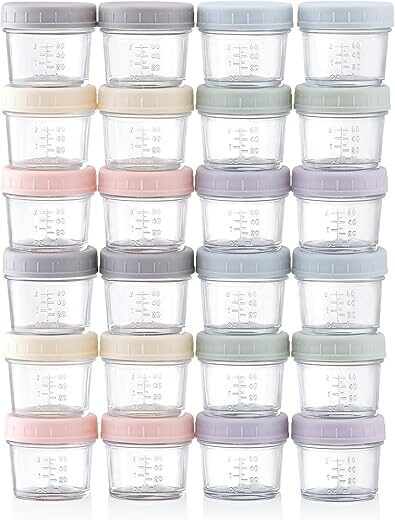 VITEVER 24-Pack Glass Baby Food Storage Containers – 4 oz