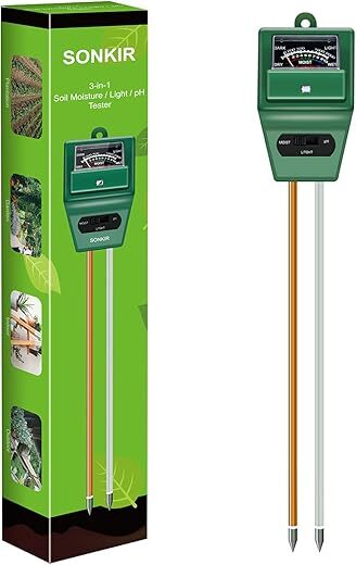 SONKIR 3-in-1 Soil pH/Moisture/Light Tester