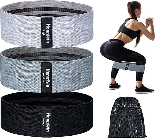 Honmein 3-Level Resistance Bands Set for Fitness