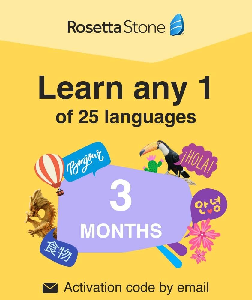 Rosetta Stone 3-Month Language Learning Subscription | PC/MAC/iOS/Android