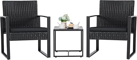 Flamaker 3-Piece Outdoor Wicker Patio Set