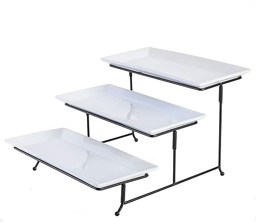 Gibson 3-Tier Rectangle Plate Set with Stand