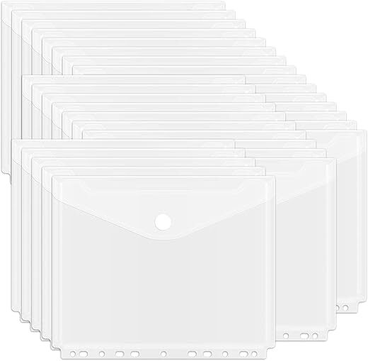 EOOUT 30 Binder Pockets with Hook Closure