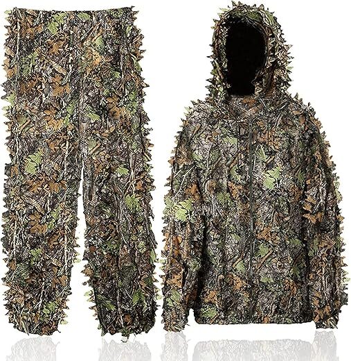 Favuit 3D Leafy Camo Ghillie Suit for Hunting