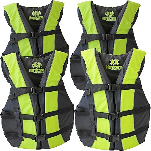 Hardcore Water Sports 4-Pack Adult Paddle Vest, Coast Guard Approved