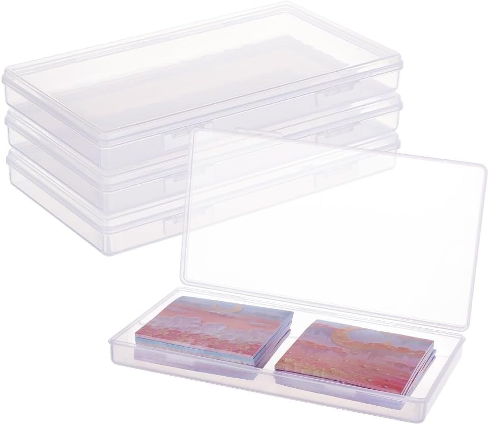 BENECREAT 4-Pack Clear Plastic Storage Boxes
