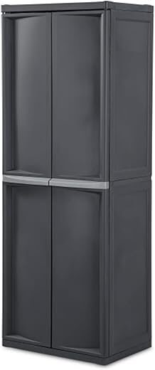 Sterilite 4 Shelf Heavy Duty Plastic Storage Cabinet