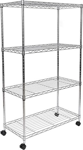 Seville Classics 4-Tier Adjustable Steel Wire Shelving Unit