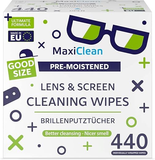 Maxi Clean 440 Pack Pre-Moistened Lens Wipes