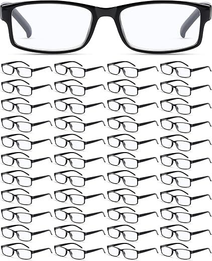 Yexiya 50 Pack Reading Glasses with Spring Hinge