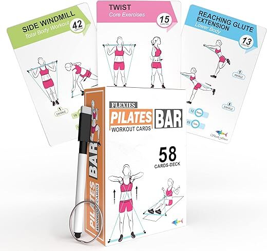 Flexies 58 Pilates Bar Exercise Cards Set