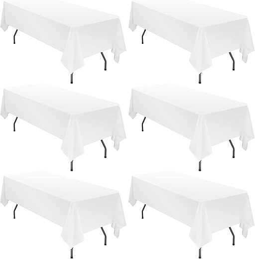 YMHPRIDE 6 Pack 60×102 inch Polyester Tablecloths
