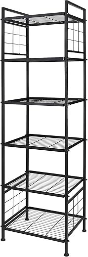 GIOTORENT 6-Tier Metal Storage Shelf, Black