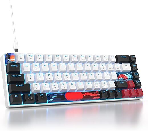 Ussixchare 60% Mechanical Gaming Keyboard, LED Backlit