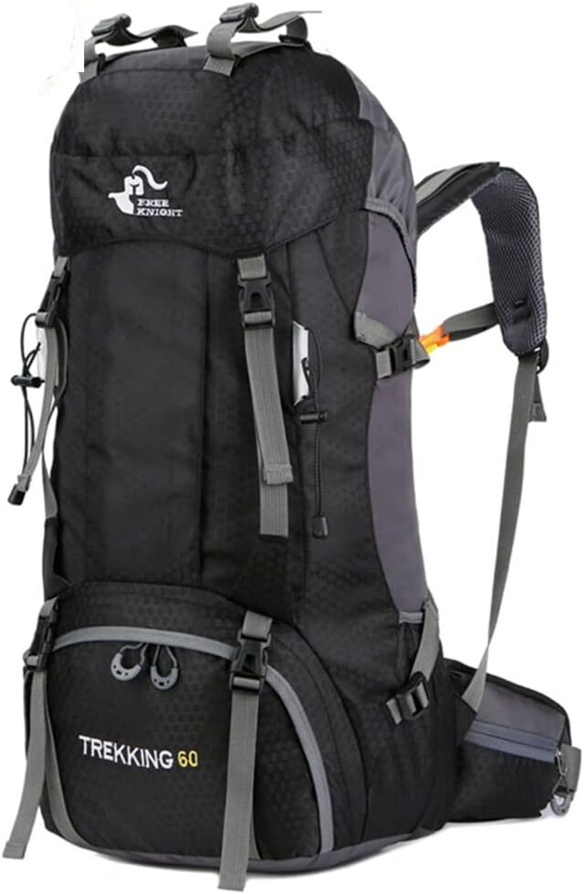 Bseash 60L Waterproof Hiking Camping Backpack with Rain Cover