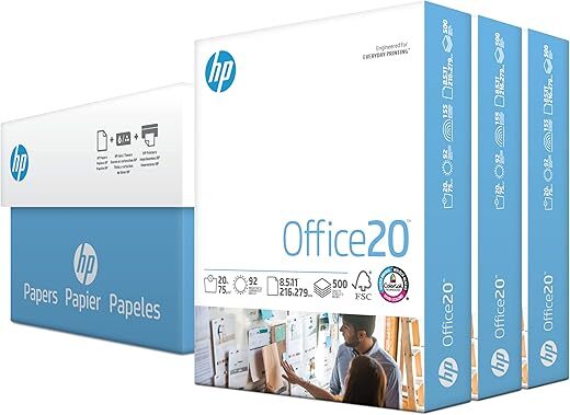 HP 8.5×11 Office Paper, 3 Ream, 1500 Sheets