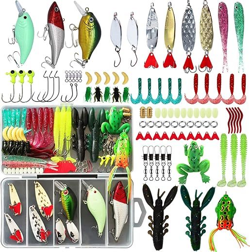 LASOCUHOO 94-Piece Fishing Lures and Bait Kit