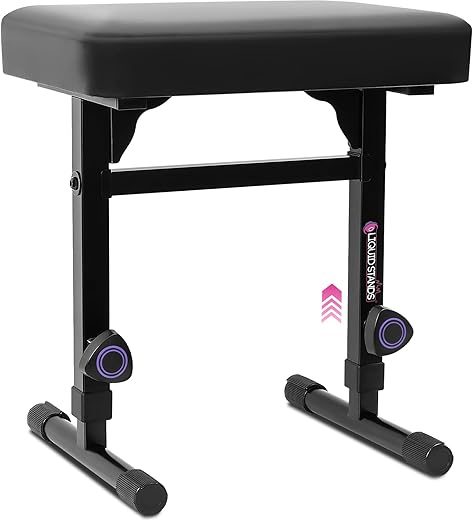 Liquid Stands Adjustable Piano Bench With Padded Cushion
