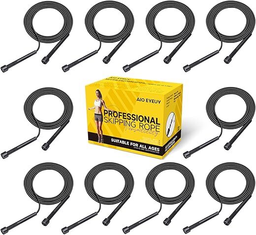 AIO EYEUY Adjustable PVC Jump Rope for Fitness