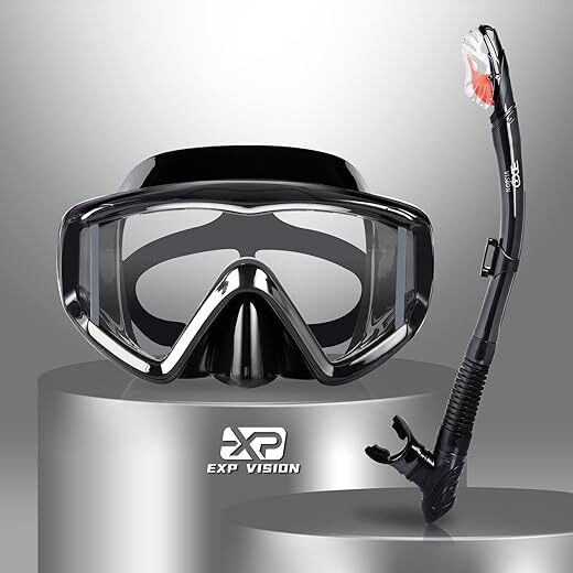 EXP VISION Adult Snorkel Set with Anti-Fog Mask