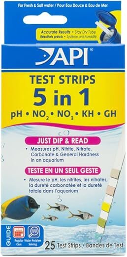 API API 5-in-1 Aquarium Test Strips 25-Count
