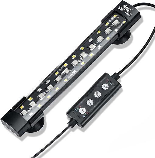 hygger Aquarium LED Light, Full Spectrum, 3 Rows Beads