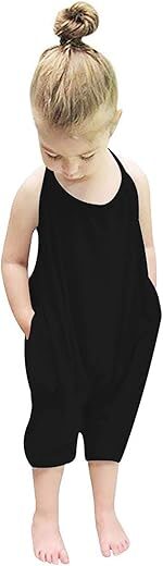 Lindanina Baby Backless Strap Halter Romper Pants