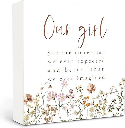 Qvapt Baby Girl Nursery Decor Wood Sign