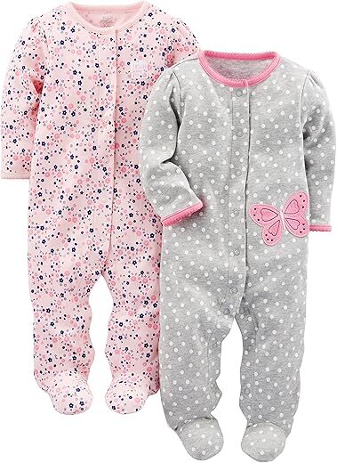 Simple Joys by Carter’s Baby Girls’ Cotton Snap Footed Sleep and Play