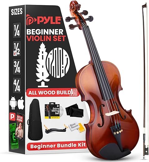 Pyle Beginner Violin Kit With Accessories