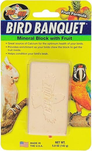 Zoo Med Bird Banquet Mineral Block With Fruit