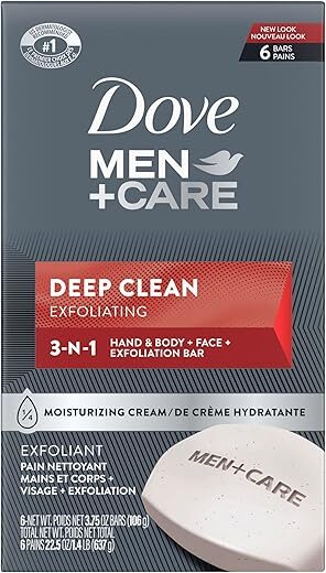 DOVE MEN + CARE Body Soap And Face Bar, 3.75 Ounce (Pack of 6)