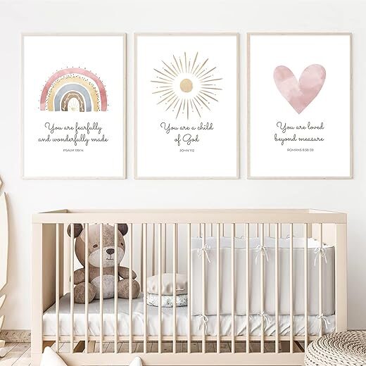 Pennclys Boho Nursery Wall Art 3 Pieces