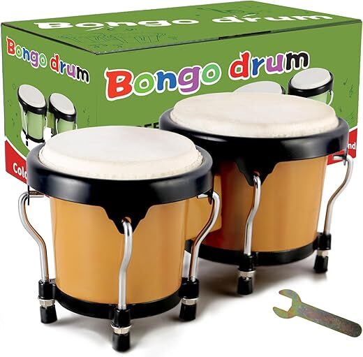 EASTROCK Bongo Drum Set With Tuning Wrench